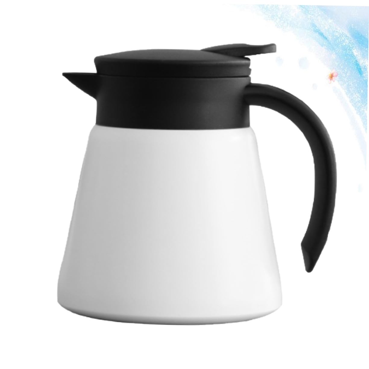 Borraccia Termica 650ml in Acciaio Inox 304 a Doppia Parete | Bianco, Superficie Liscia, per Ufficio e Casa, Uso Pratico e Formato Compatto