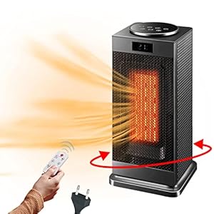 PTC, keramische ventilatorkachel, 2000 W, elektrische verwarming, 90 graden oscillatie, 24-uurs timer, instelbare thermostaat, 3 modi, voor kantoor, slaapkamer, badkamer (type A)