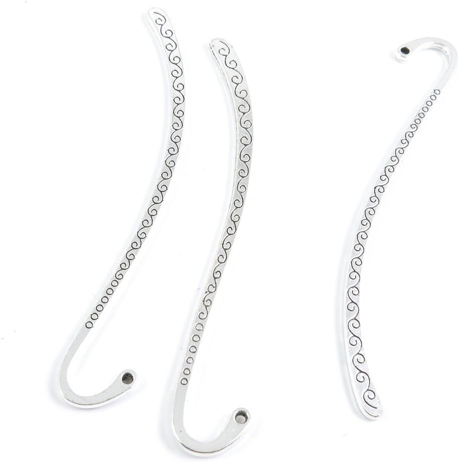 240 Pieces Jewelry Making Charms Antique Silver Tone for Necklace Pendant Bracelet D4ZE3 Bookmark Book Mark Hair Sticks