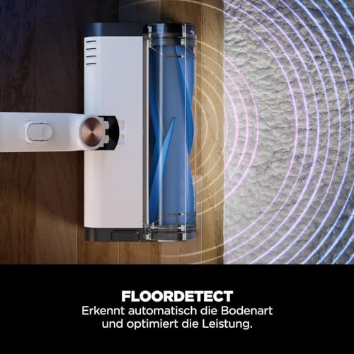 Shark kabelloser Akku-Staubsauger m. FloorDetect-, Anti-Hair-Wrap- & PowerFins, 40 Min Laufzeit, LED-Display, Staubsauger kabellos & Handstaubsauger-Modus m. Fugendüse, Weiß/Marineblau BU1120EU – Bild 3