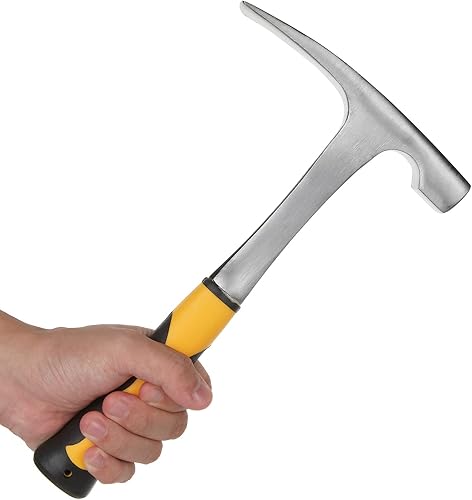 Acrux7 Martillo de ladrillo de 35 onzas, 12 pulgadas, martillo de mampostería con mango deslizante, martillo de acero al carbono de alta calidad con