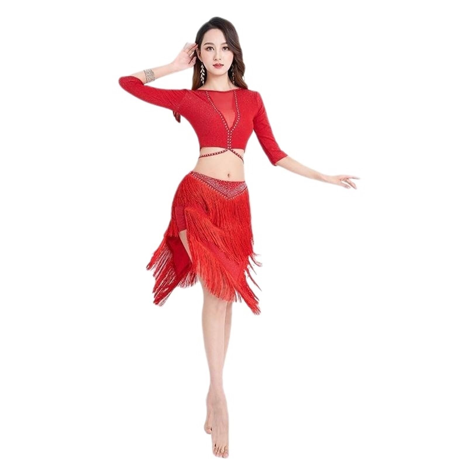Latin Tanzkleid Latein-Tanzkleid, sexy Latein-Outfit, Damen, Quaste, Kleidung Für Tanz