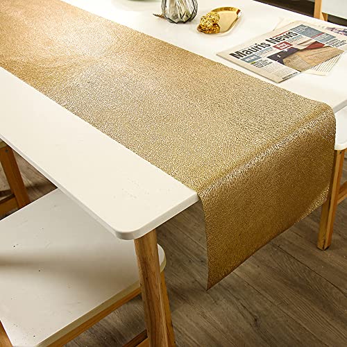 Hosoncovy Hollow Table Runner Non-slip Decorative PVC Table Mats Placemat Heat Resistant Mats for Home Party Kitchen Dining Wedding Decor (150CM X 33CM) (Rose Gold) - Image 4