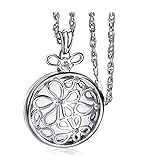 Halskette Lupe Retro Hohlblume Ornament CZ Stein Schmuck Lupe Anhänger Halskette