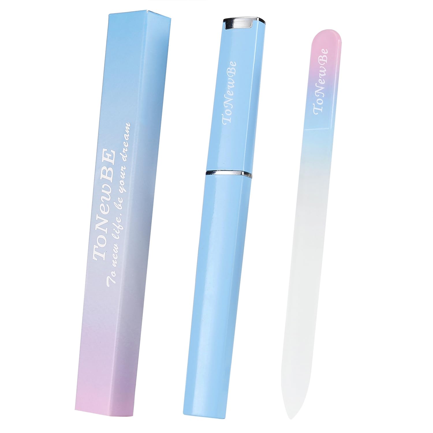 Crystal Nail File With Case, Etched Glass Nail File For Nail Art & Nail Care, Alternative To Metal Nail files Emery Boards & Buffer, Gradient Color-image-32