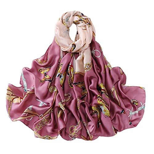 Image of ZDMHSH Fashion Scarves Scarf 100% Silk Feeling Scarf Silk Like Scarves Long Lightweight Sunscreen Shawls for Women