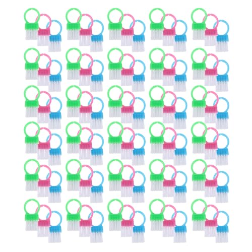 Cepillos de uñas anillo ULTECHNOVO, pack de 90 limpiadores de plástico y nylon multicolor