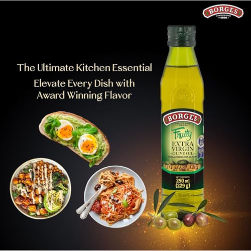 Image of Borges Fruity Extra Virgin Olive Oil - 250 ml | Unrefined & Cold Pressed Oil|Packed in Spain|Sweet & Fruity Flavour