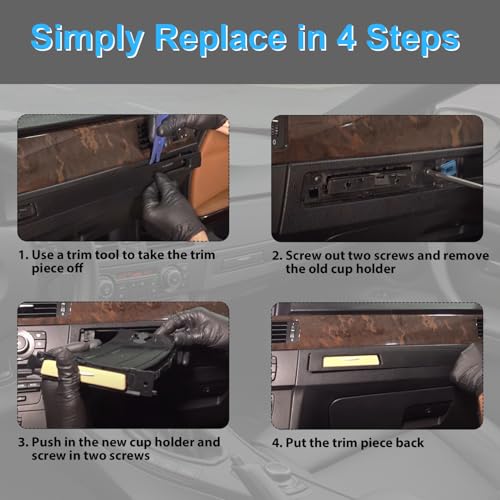 Portavasos izquierdo retráctil compatible con BMW E90-E93 miniatura 6