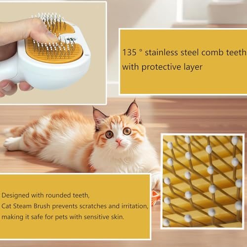 Evita nudos con el cepillo de vapor para gatos peine autolimpiante 4