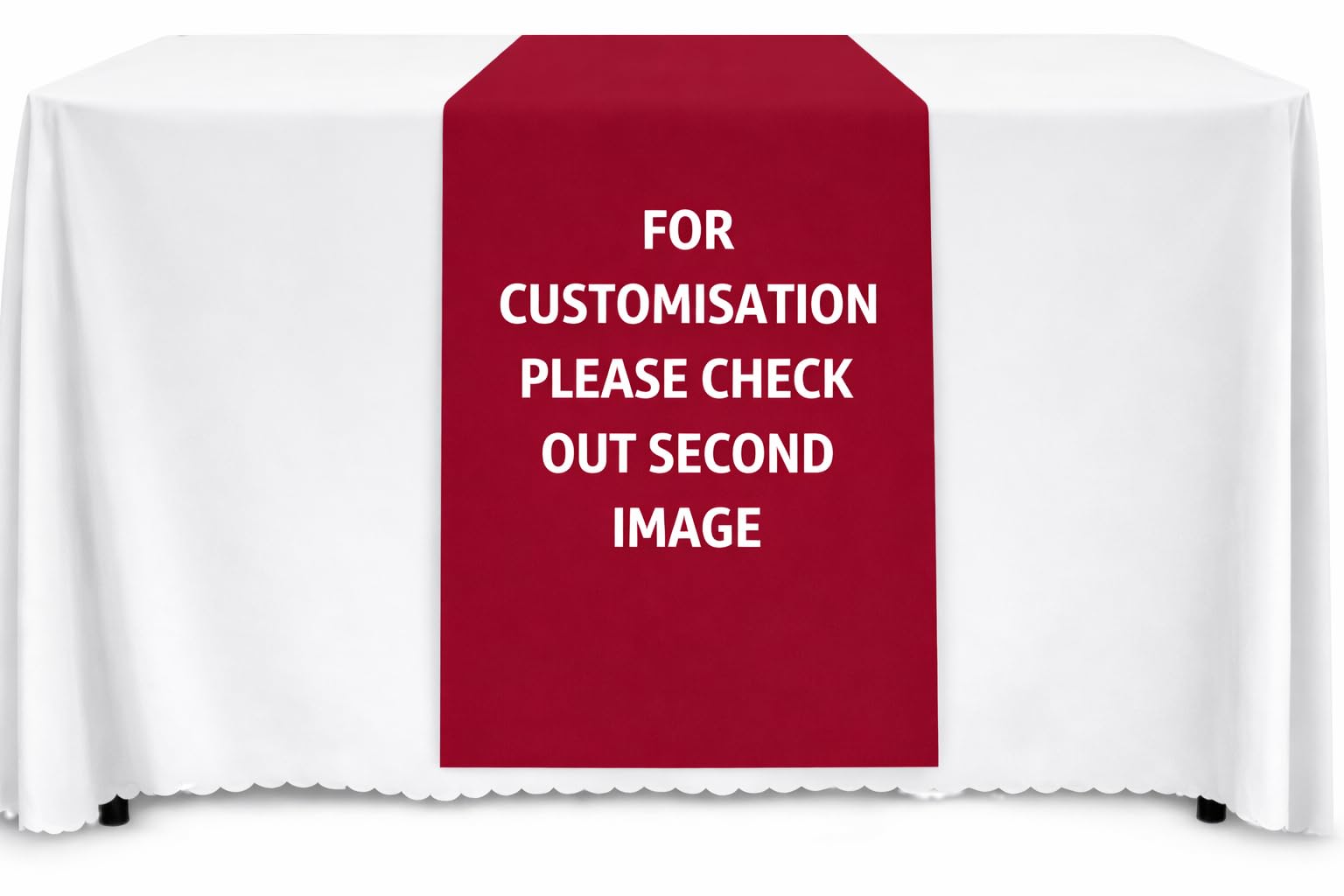 Elegant Event Essentials - Customized Table Runner – Personalized Text / Logo, Printed Name Design for Business, Tradeshow, Events, Exhibition, Weddings - (24x60in / 60x150cm) - Burgundy