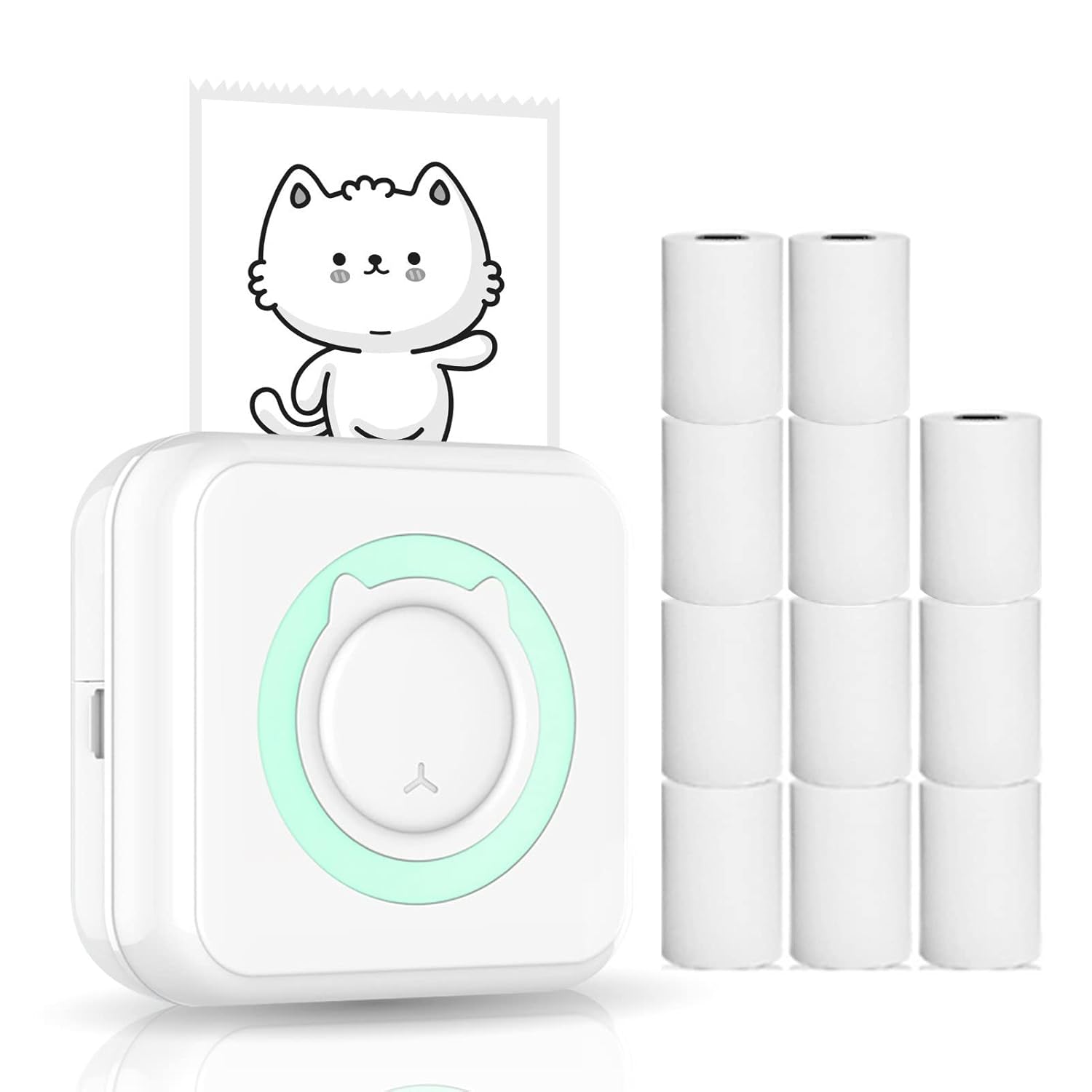 BRAWL ATHLETIX All-in-one Photo Printer Multifunction Portable Printer Wireless Instant Mini Printer Support BT Connection for Smartphone with 11 Paper Rolls 57mm Compatible with iOS Android