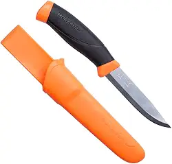 Morakniv Faca Companion de lâmina fixa para ambientes externos com lâmina de aço inoxidável Sandvik, 10 cm