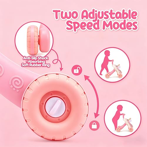 CUTE STONE 2-in-1 Baby Walker for Girls, Toddlers Learning Walker, Early Educational Push Walking Toys with Detachable Activity Center for Infants 12+ Months - Image 5