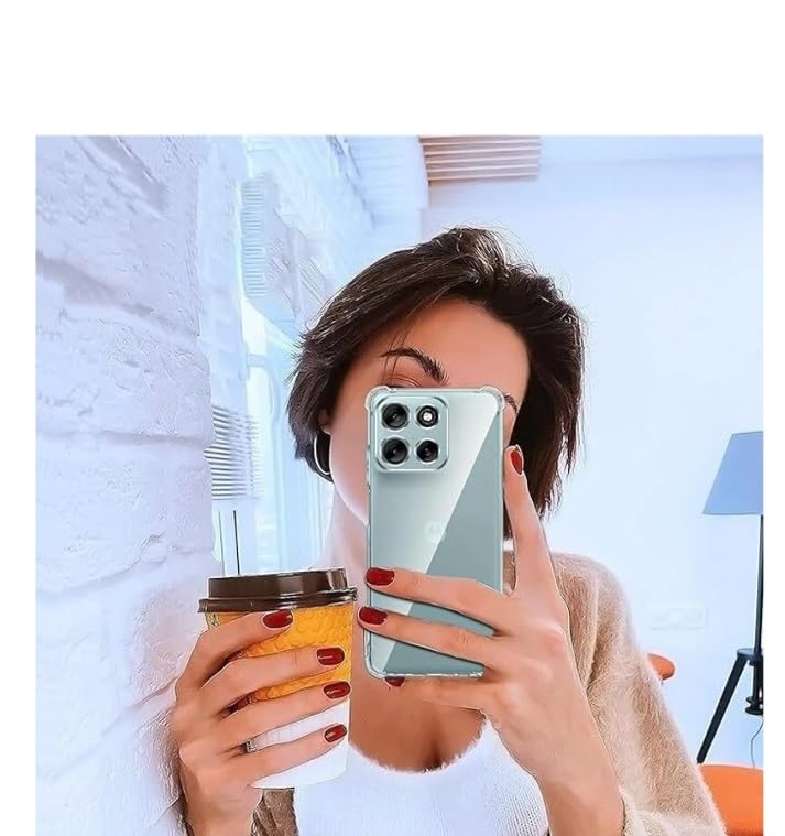 Image of REALCASE Silicone Moto G56 5G Back Cover Case, Scratch Resistant Protective Crystal Clear Transparent Shock Proof Bumper Back Cover Case for Moto G56 5G