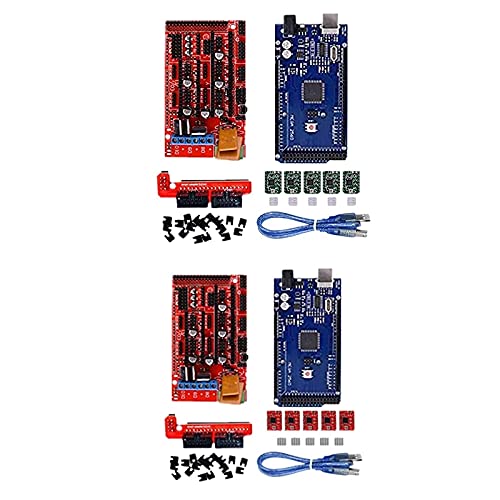 Lysee 3D Printer Parts & Accessories - 3D Printer Control Board Kit 2560 R3 Improved Board + Ramps 1.4 + 4988 Driver with Heat Sink - (Color: Red)