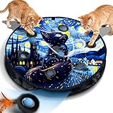 KiwiLove Interactive Cat Toy with Motion Activated Ball & 7-Hole Play Mat, Hide and Seek Exercise Game for Indoor Cats, Automatic Moving Cat Ball in Pouch, Rechargeable Kitten Toys