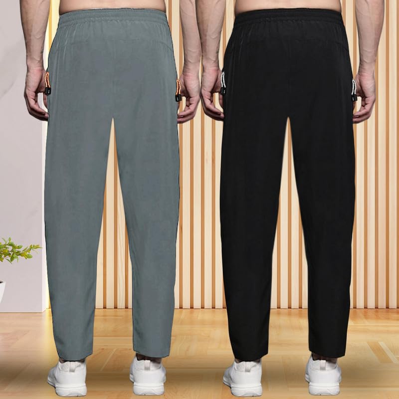 Image of Pinkmint Track Pant for Men ll Soild Track Pant ll Stretchable Regular Fit ll Yoga Wear ll Active wear (Pack of 2)