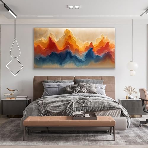 Large Abstract Wall Art For Living Room Modern Canvas Decor 29" × 58" by Suconvng - Used condition - Image 3