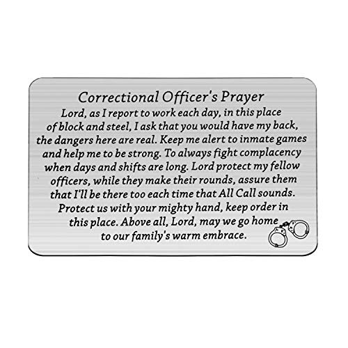 CHOORO Correctional Officer Prayer Wallet Card Insert Correctional Officer Jewelry Christian Gift Religious Jewelry Gift from Correctional Officer (Correctional Officer Prayer Wallet Card)