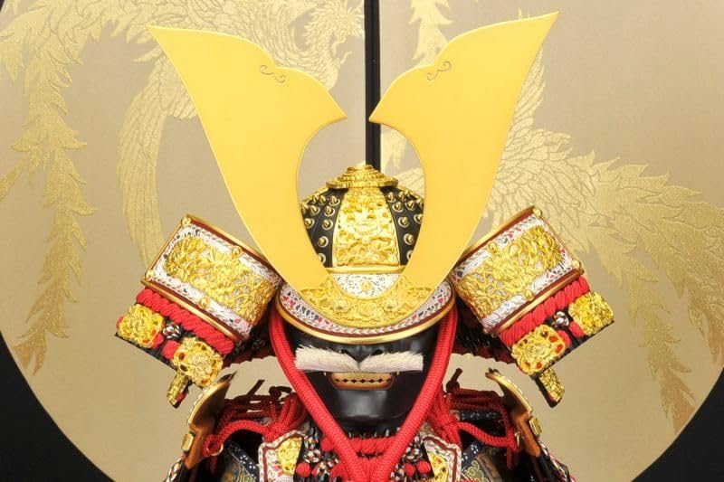 Amazon | 五月人形 鎧平飾り 京都 平安一水作 12号大鍬形黒小札赤糸大