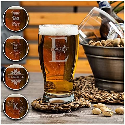 Personalised Engraved Glass Your Own Text Etched Glassware Gift; Large Gin, Wine, Pint, Hi Ball, Whiskey Tumbler, Champagne Prosecco Glass (Pint) Cover
