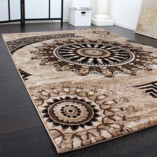 Paco Home Teppich Klassisch Gemustert Kreis Ornamente in Braun Beige Schwarz Meliert, Grösse:80x150 cm – Bild 3
