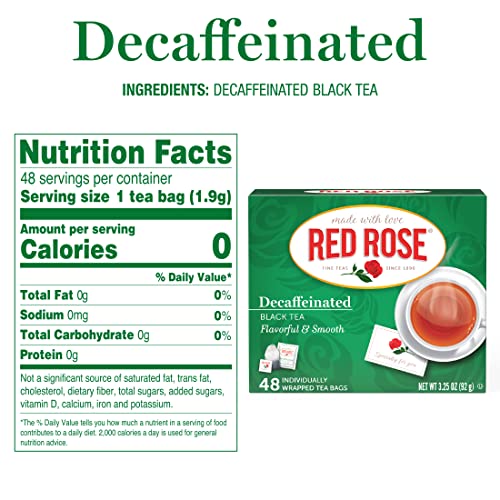 Red Rose Naturally Decaffeinated Black Tea (12-Pack, 576 Bags)