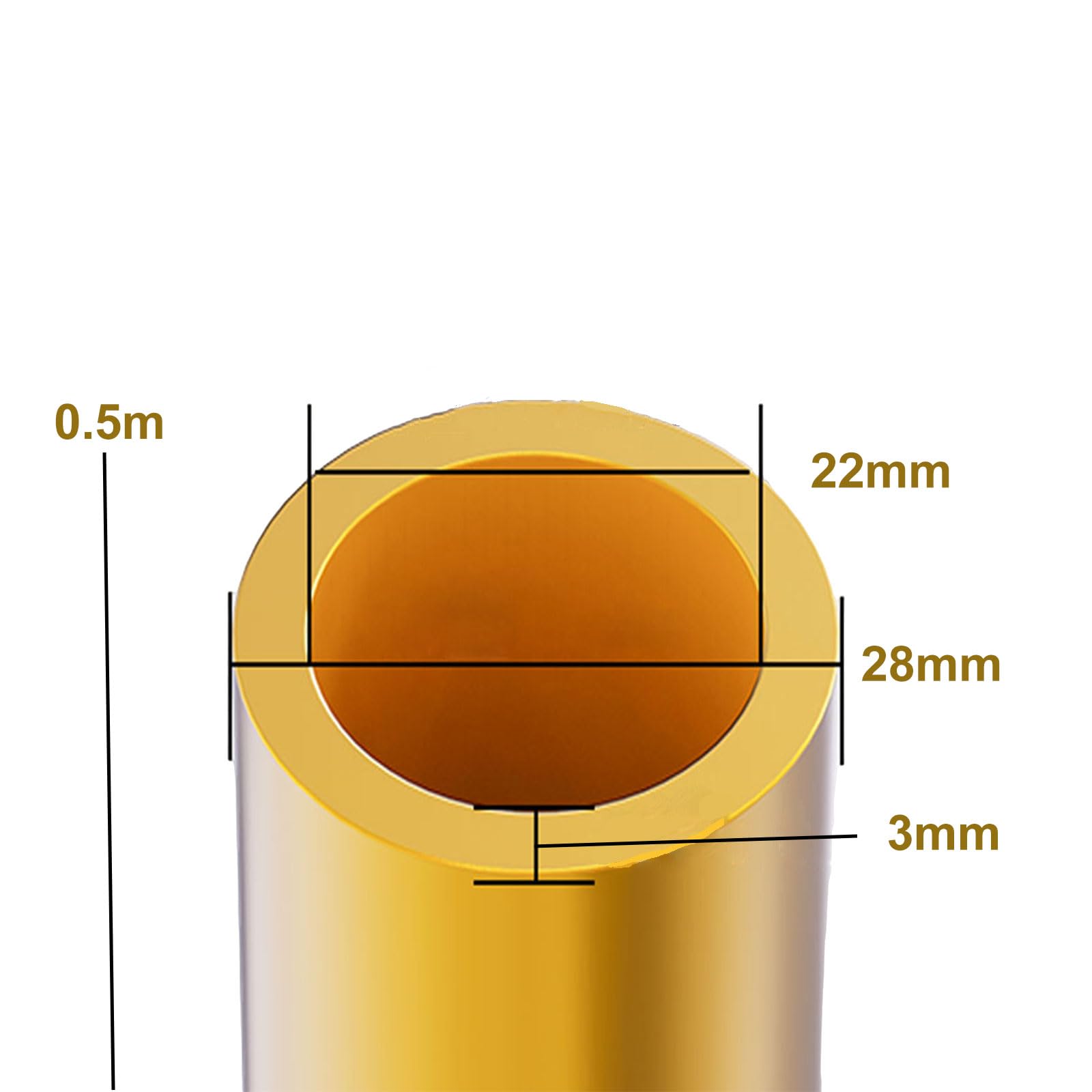Mosiężna rura okrągła - długość 0,5 m, bezszwowa prosta rura o średnicy zewnętrznej 1,6 mm do modeli DIY i hobby(28x3mm)