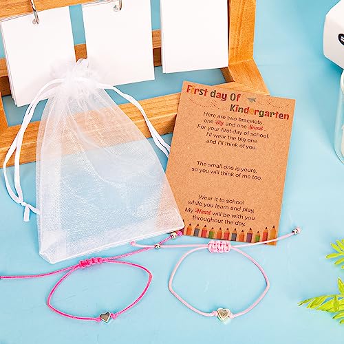 Back to School Supplies, First Day of Kindergarten Bracelet, Back to School Bracelet Mommy and Me, Prek Matching Wish Bracelets Set, Adjustable Bracelet for Boys Girls Gifts Stuff Bulk4