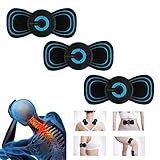 Donubiiu 5-in-1 Ganzkörper Massagegerät - Linderung von Muskelschmerzen, Mikrostrom-EMS-Massagegerät, 6 Modi Kabelloses Elektrisches Massagegerät für Brust Nacken Schulter Knie Bein (3Pcs)