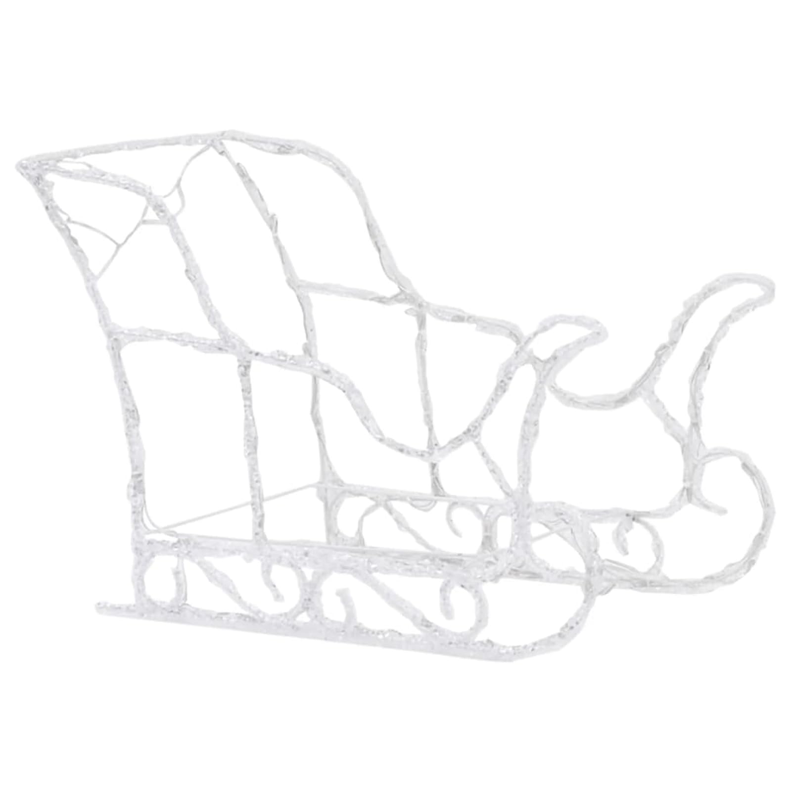 Decorazione Natalizia Renne e Slitta 280x28x55 cm in Acrilico,Slitta e Renne Luminose con LED Bianchi a Pile per Interni ed Esterni