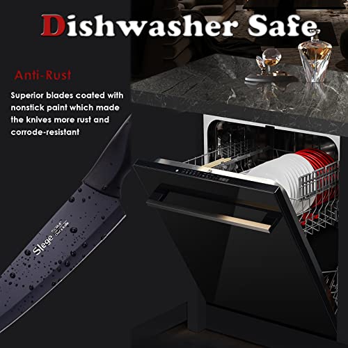 Knife Set, 16 Piece Kitchen Knives Set With Block, High Carbon Stainless Steel For Anti-Rusting Knife Block Sets, Acrylic Stand For Black Chef Knife Steak Knives With Peeler Scissors,Dishwasher Safe #TOP3