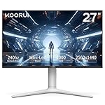 KOORUI Monitor, 27” 240Hz Gaming Monitor, Mini-LED Panel- QHD (2560 x 1440) Computer Screen, 1ms, HDR 1000 Display, 100% sRGB, Height Adjustable, HDMI/DisplayPort, White/Grey, GN10