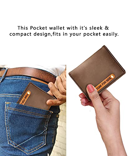 Image of Funk For Hire PU Leather Unisex Card Holder Wallet Pocket Organiser - Brown