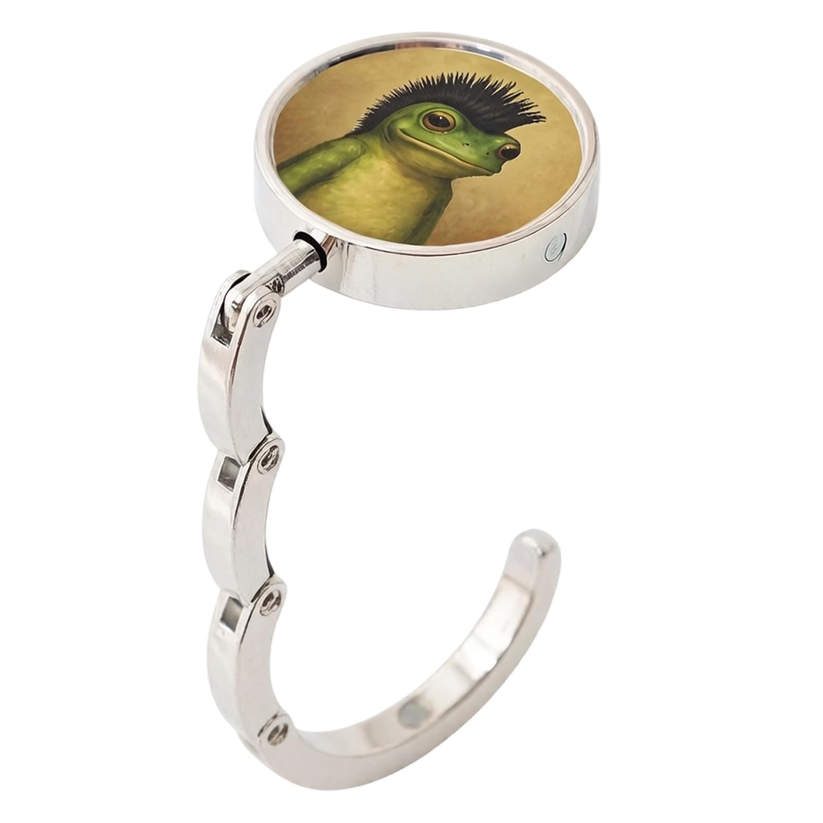 Sbshiouu Mullet Head Frog Round Foldable Table Hook Alloy Metal Hanger For Bags And Accessories With Nonslip Base Design Hanger Bag Hook