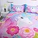 Suncloris, Cooper Girl Unicorn, Bedding Sheet Set. Included: 1 Duvet Cover, 1 Pillowcase (No Comforter Inside) (Twin)