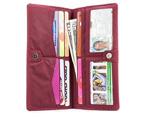 Big Skinny Women's Executive Leather Bi-Fold Checkbook Slim Wallet, Holds Up to 40 Cards2
