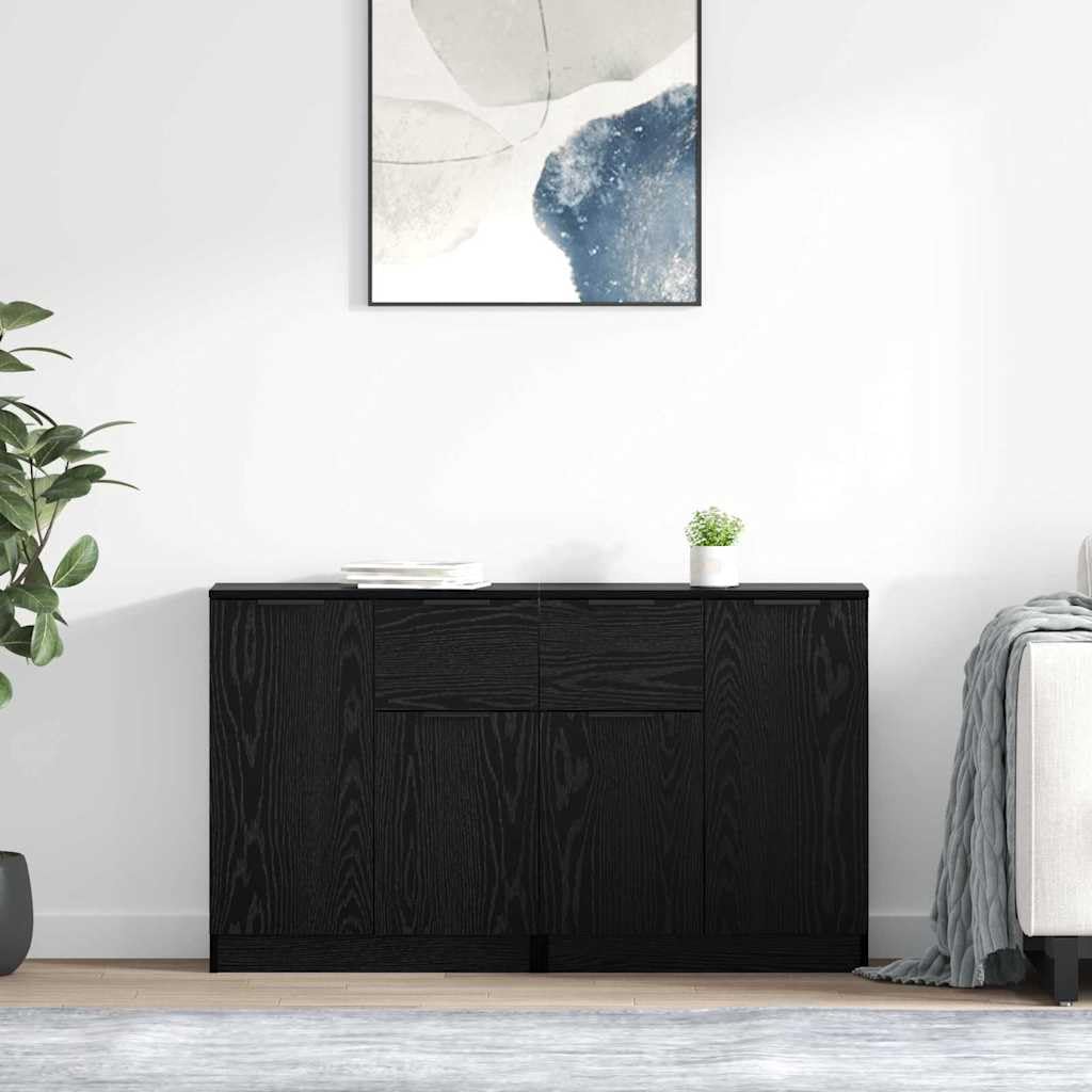 Aparadores de madera de roble negro de 60 cm para almacenamiento versátil