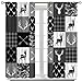 JanJCurt Grey Camouflage Curtains, Rustic Cabin Farmhouse Deer Antlers Arrow Vintage Hunting Wildlife Stripes Gird Camo Print Window Curtains for Living Room Bedroom 42x54 Inch (No Blackout)