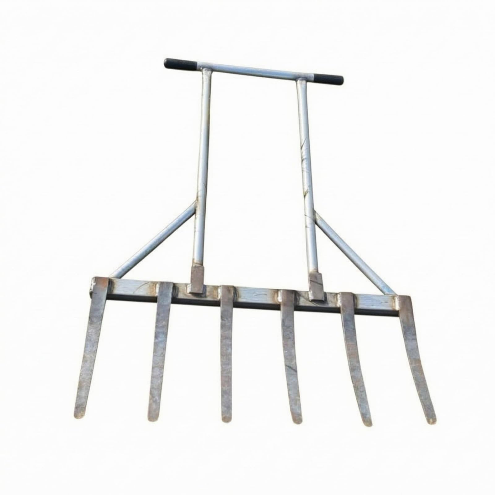 Homyl Forcone Manuale a 6 Denti Forcone Scavo Giardinaggio Attrezzo Campagna in Testa Larga E Manici a Tubo con Impugnature Antiscivolo Adatto per Orto Campo Giardino Domestico