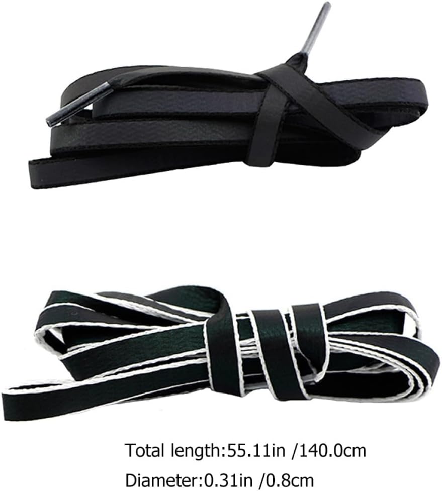 2 Pairs 140Cm Flat Reflective Shoelaces Sports Shoe Strings for Sneakers, Colorful Holographic Luminous Shoe Ties with White and Black Edges, Night Running Accessories