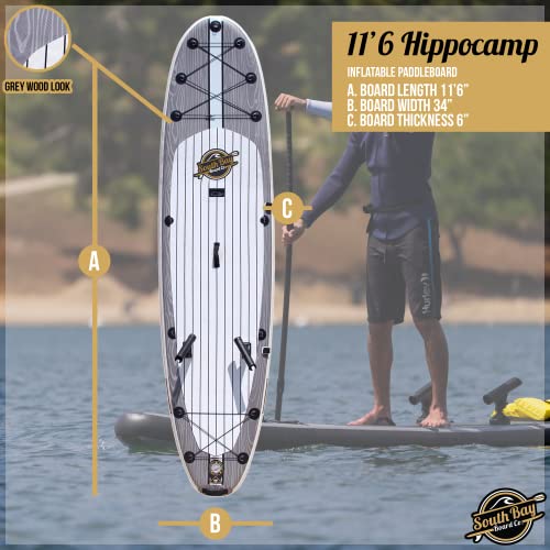 South Bay Board Co. - 11’6 Hippocamp Inflatable Stand Up Paddle Board - Premium Isup All-In-One Package Includes All The Best Extras - Military Grade Pvc Frame, Heat Bonded Rails - Carbon Fiber Option #TOP1