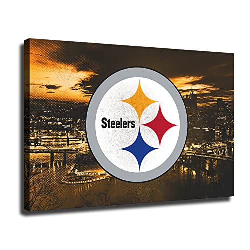 Pittsburgh City Steelers Football Poster American Football Sports Canvas Printed Wall Decoration Art Living Room Artwork Poster Bedroom Living Room Decoration Painting (Unframed Canvas 8x12inch)