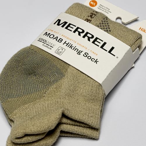 Image of Merrell Men's and Women's MOAB Hiking Midweight Cushion Socks - Unisex Coolmax Moisture Management and Arch Support