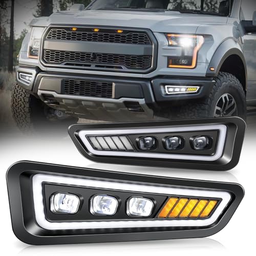 Auto Dynasty LED Fog Lights Sequential Halo Tri-Projector Driving Lamps...