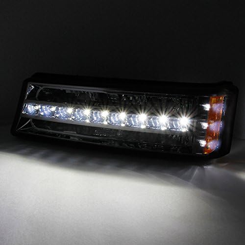 AKKON - For Chevy Silverado 1500 2500 3500 Avalanche LED Bumper Lights Turn Signal Lamps Smoke