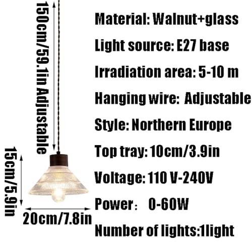 Suspension simple à base E27 style industriel pour décoration de maison - 7