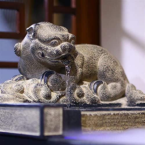Tabletop Fountain 14.1-Inch Faux Stone Indoor Tabletop Water Fountain Creative Feng Shui Lucky Decorations Office Relaxation Water Fountain Tabletop Decoration #TOP3