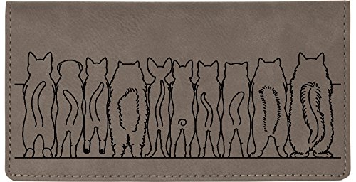 Cat Tails Laser Engraved Leatherette Checkbook Cover